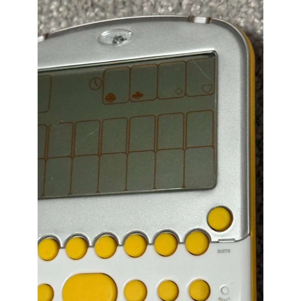 Radica Big Screen Solitaire Backlit Handheld Game Yellow 2008 Tested